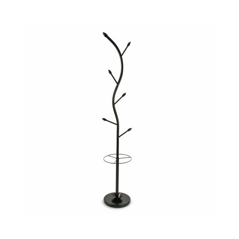 Cabide com 6 ganchos e suporte para guarda-chuvas 185cm