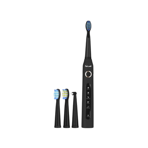 Escova de dentes elétrica recarregável por USB com 4 cabeças
