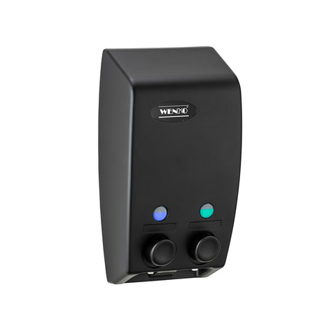 Dispensador de sabonete de parede com 2 compartimentos preto 450ml