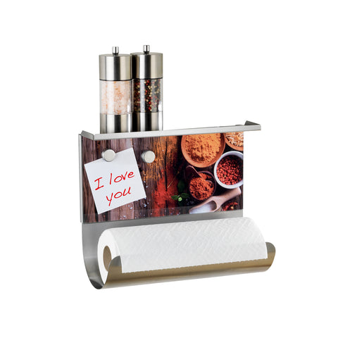 Suporte magnético para rolo de cozinha em vidro