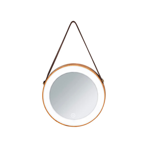 Espelho de parede em bambu com LED Usini