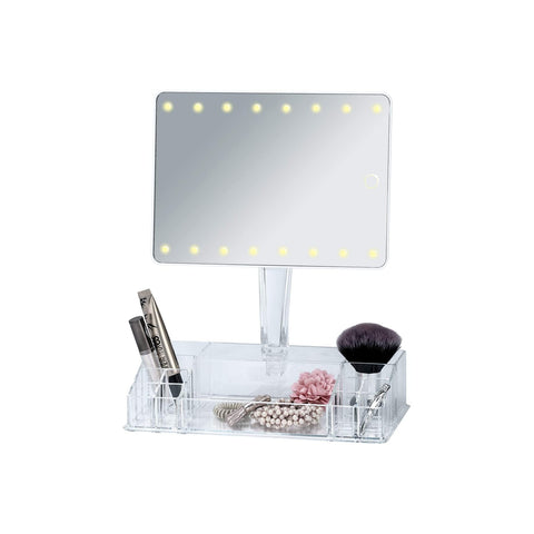 Espelho com luzes LED e organizador