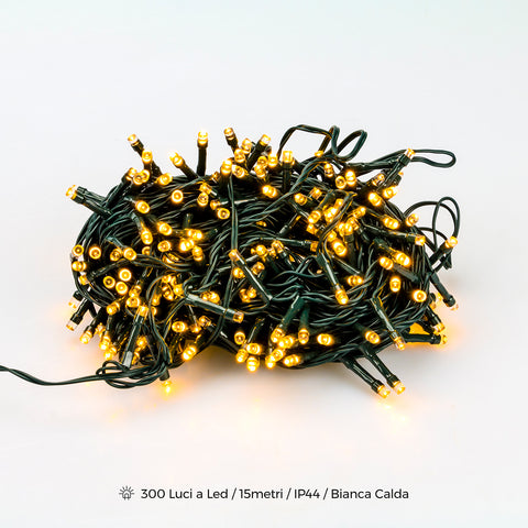 Cadeia de Luzes com 300 Luzes LED IP44