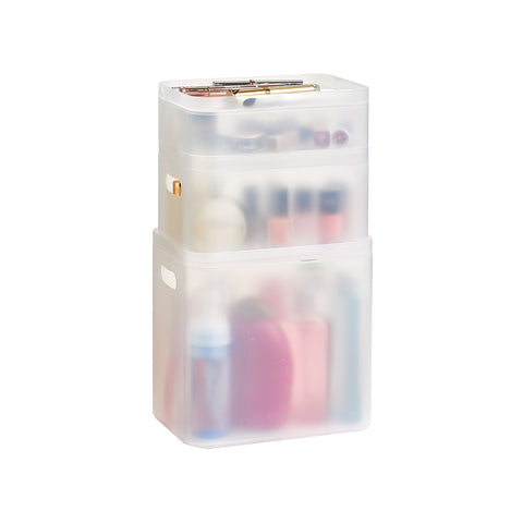 Estojo transparente para cosméticos, conjunto de 3