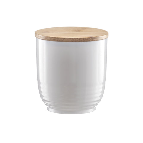 Frasco para alimentos em plástico/bambu branco