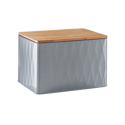 Recipiente com efeito de diamante e bambu 28x20x19cm