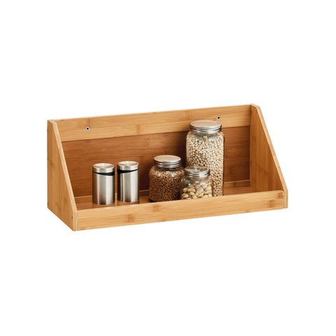 Prateleira de parede em bambu 50x20x20cm