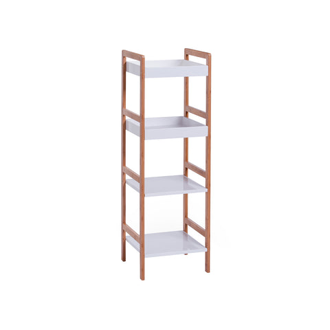 Estante com 4 prateleiras em bambu e MDF