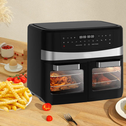 immagine-2-dcg-friggitrice-forno-ad-aria-12l-a-2-porte-con-12-programmi-e-6-accessori-ean-8052780964500