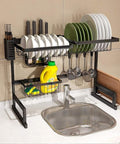 immagine-5-five-simply-smart-organizer-a-2-livelli-per-lavello-con-scolapiatti-in-metallo-nero-ean-3560238703014